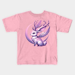 Pastel Jackalope Bunny with Antlers Mythical Animal Kids T-Shirt